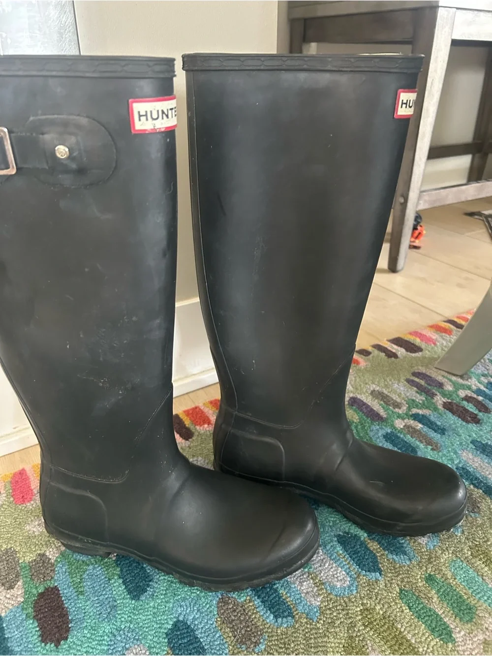 Hunter Black Tall Rain Boots